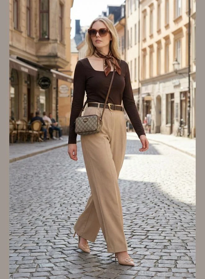 Lela Lela Regular Fit Normal Waist Straight Leg Trousers Women'S Pants 6923875